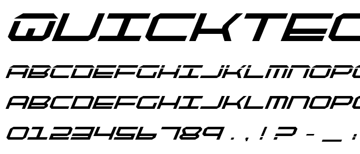QuickTech Bold Italic font
